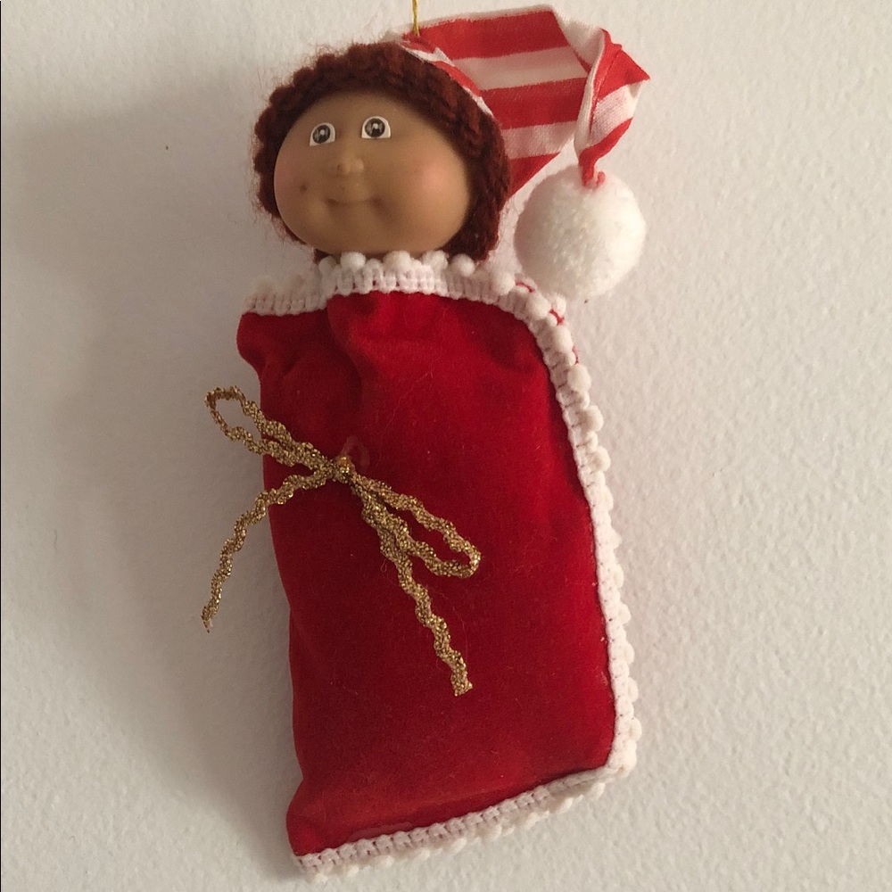 1980s Cabbage patch Red Holiday Christmas Doll Ornament